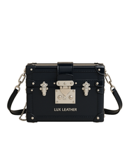 Dark Shiny Blue Gloss Trunk Leather Bag