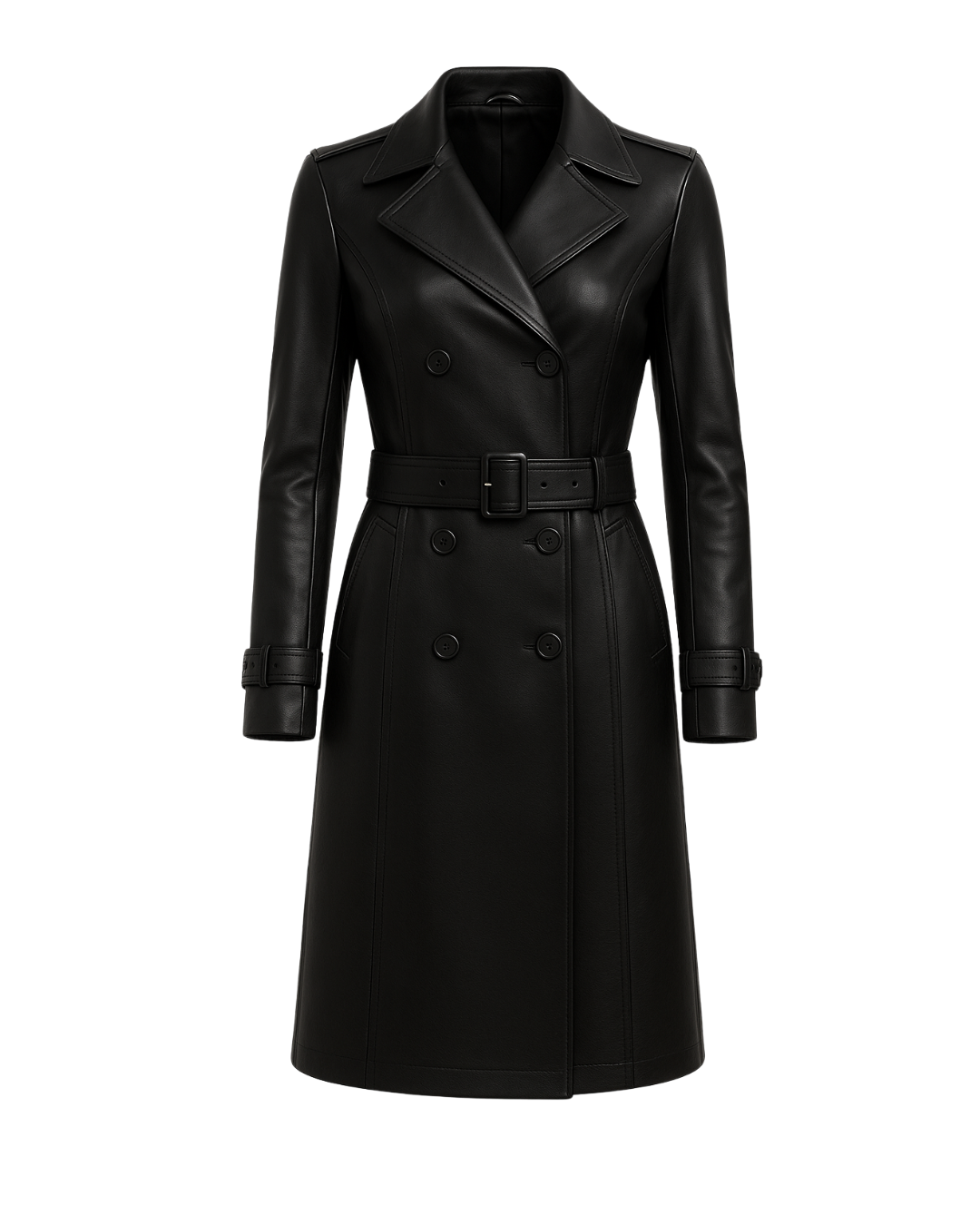 Midnight Sienna Double - Breasted Trench Coat
