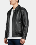 Men's Bomber Leather Jacket Classic Style Jim – Nova Black – product view 4