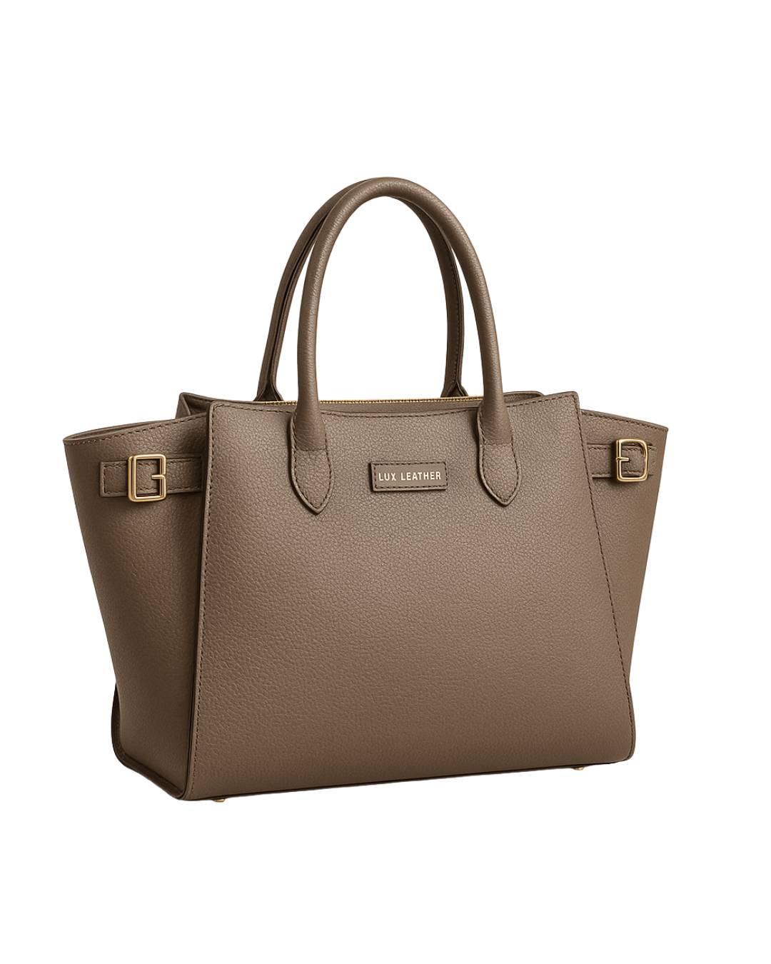 Mocha Winged Tote Pebbled Taupe Women Leather Bag
