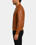 Men’s Leather MA-1 Bomber Jacket – Ryan Dynamo Tan
