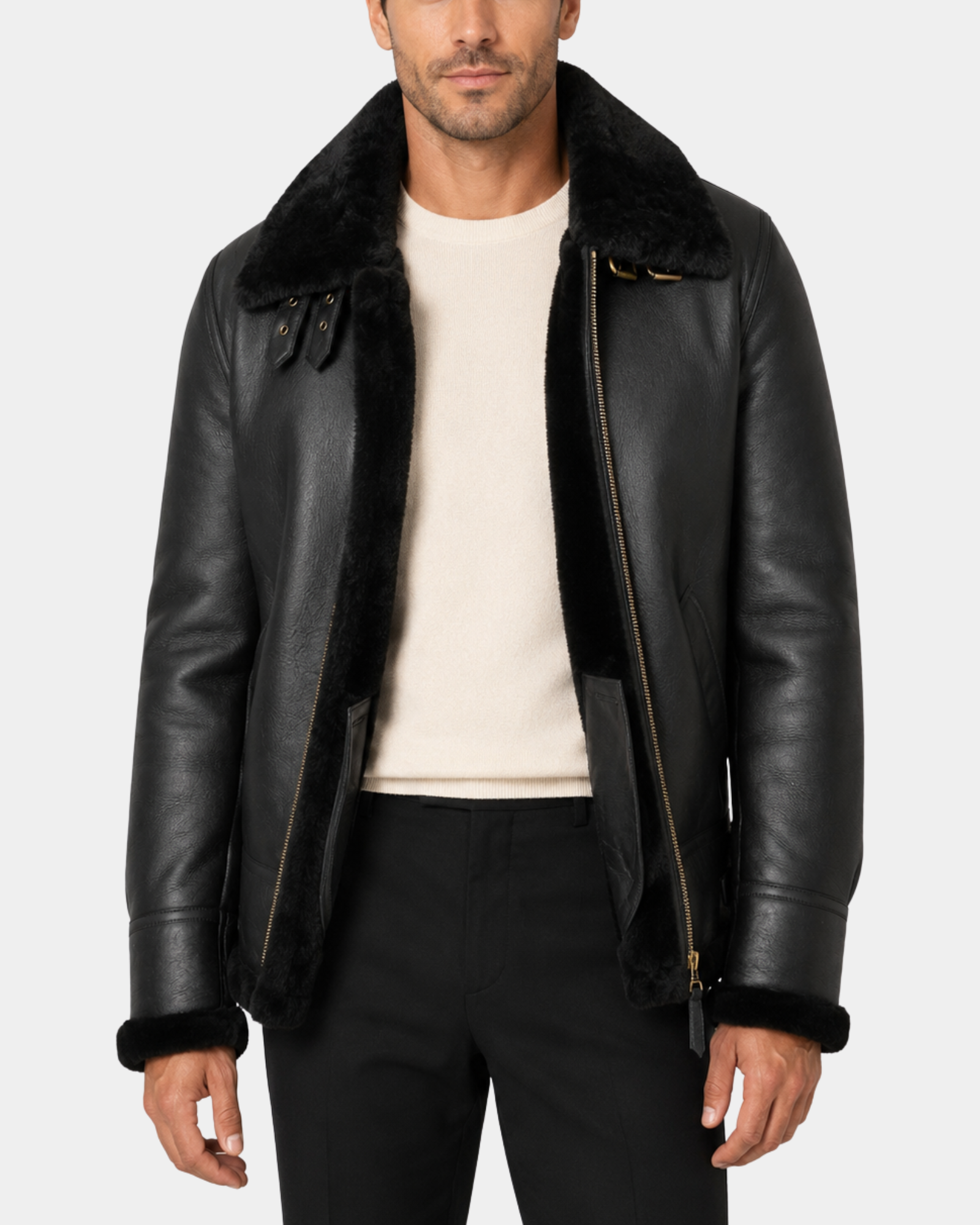Men’s Classic B3 Original Sheepskin Jacket – Nova Black