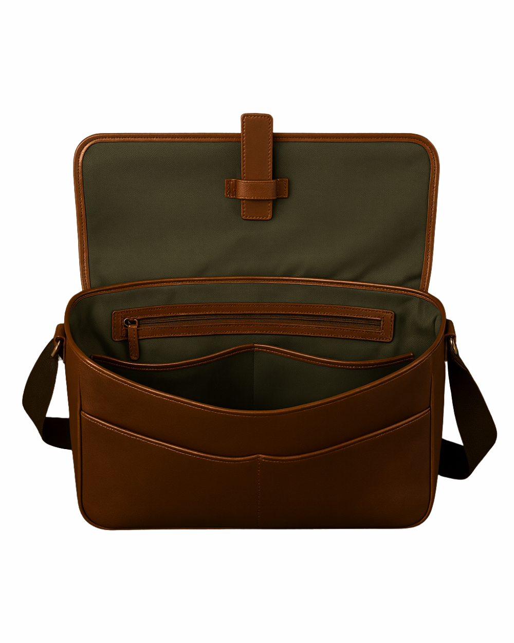 Heritage Tan Leather Messenger Bag