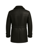 Midnight Regent Men’s Sheepskin Leather Coat blends military Nova Black – product view 2
