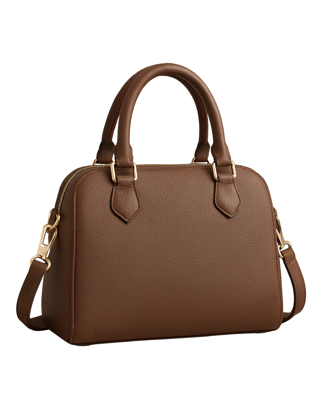 Cafe City Flap Satchel Pebbled Coffee Brown Women Leather Bag