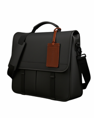 Urban Command Black Leather Messenger Bag