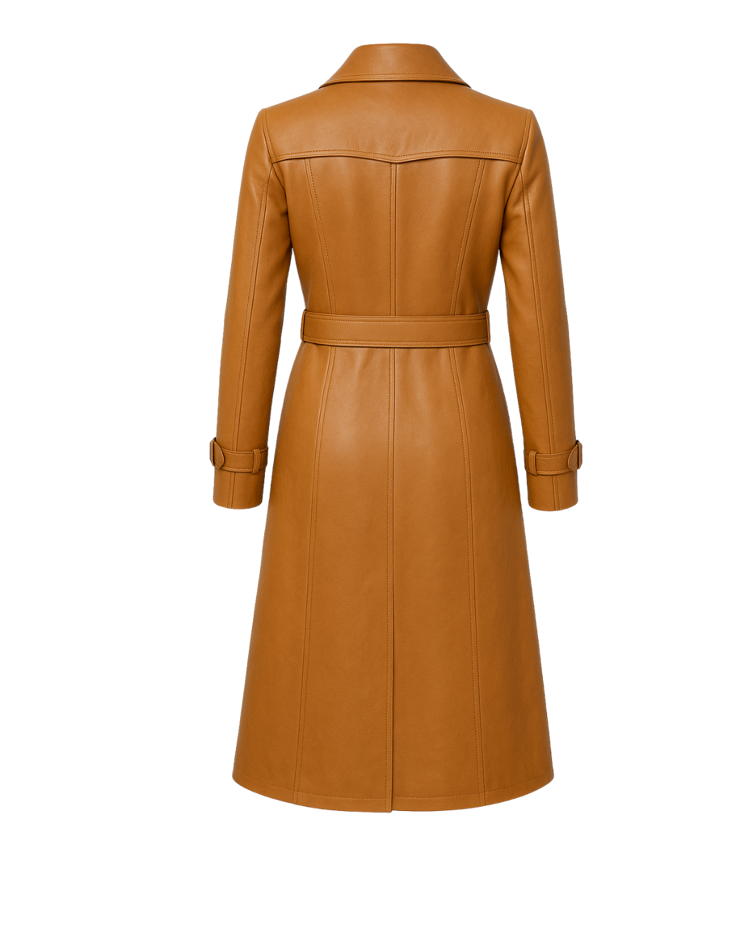 Crimson Sienna Heritage Trench – Women’s Tan Leather Coat