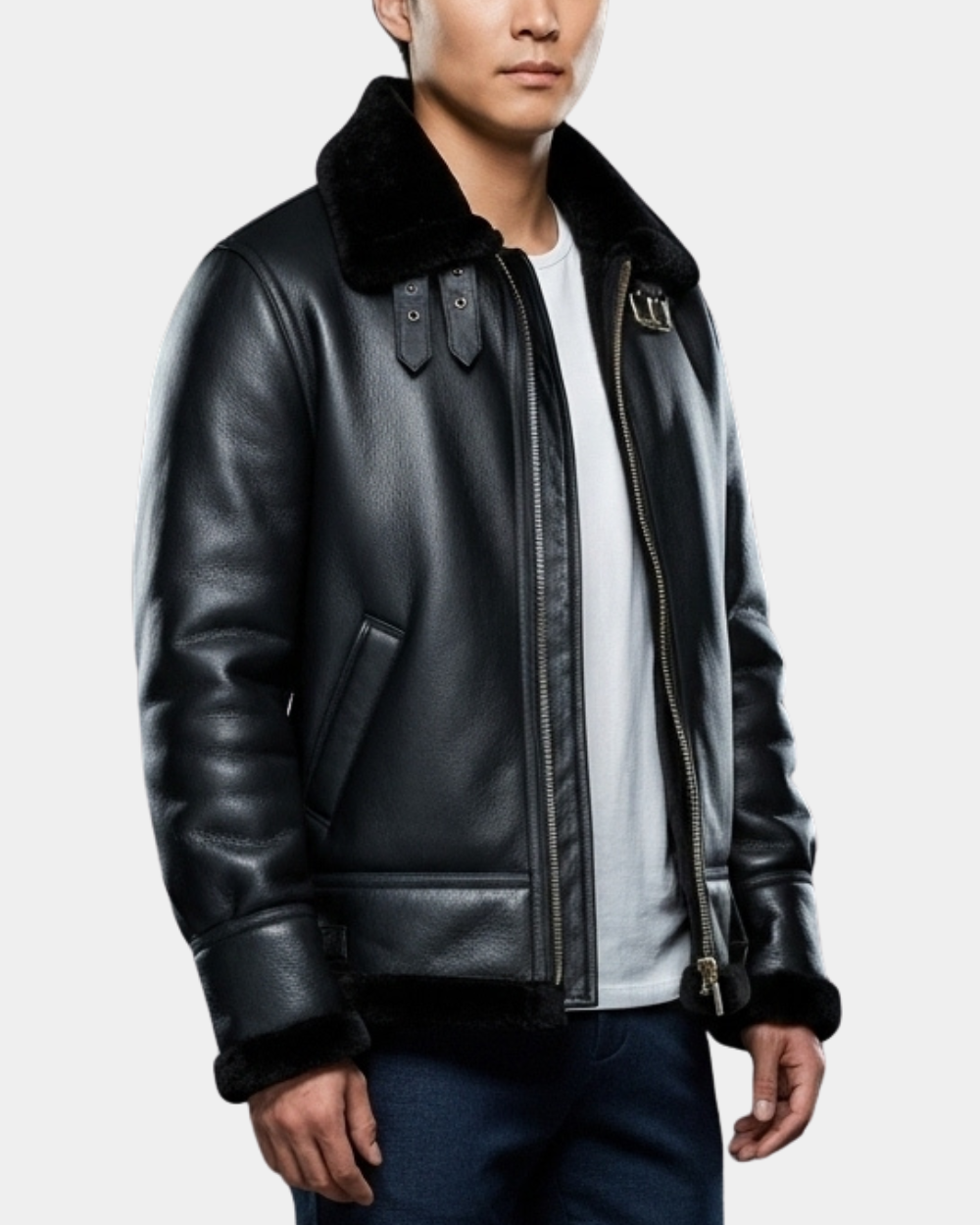 Men's Classic B3 Original Sheepskin Jacket Nova Black