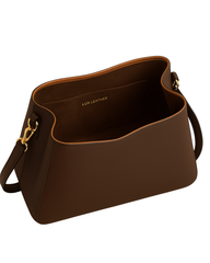 Chain Grace Hobo Matte Coffee Brown Leather Bag