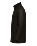 Dark Espresso Men’s Stand-Collar Leather Coat – product view 3