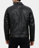 Men’s Leather Lee Rider Casual Jacket Terry – Nova Black – product view 2