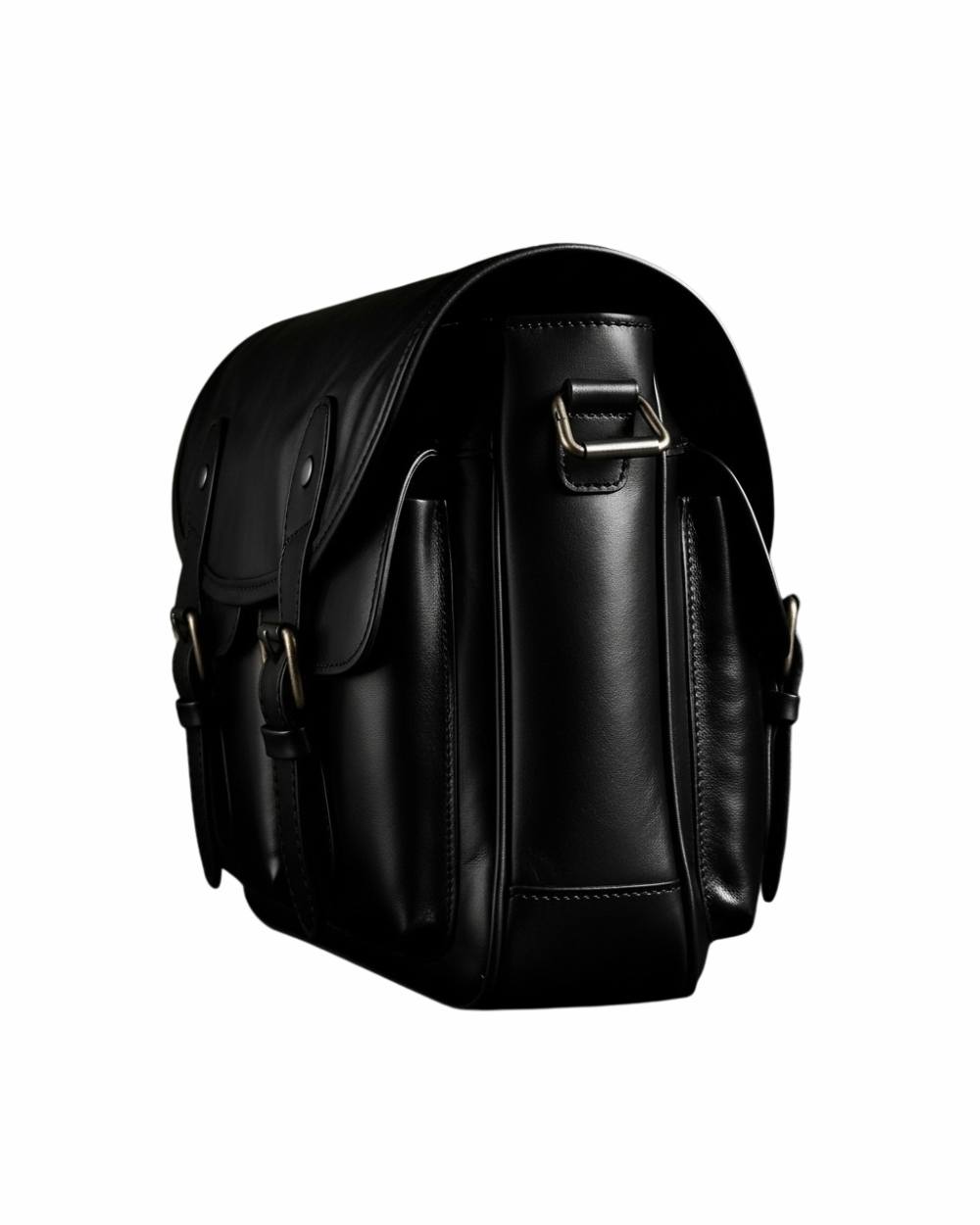 Regal Noir Vintage Leather Messenger Bag