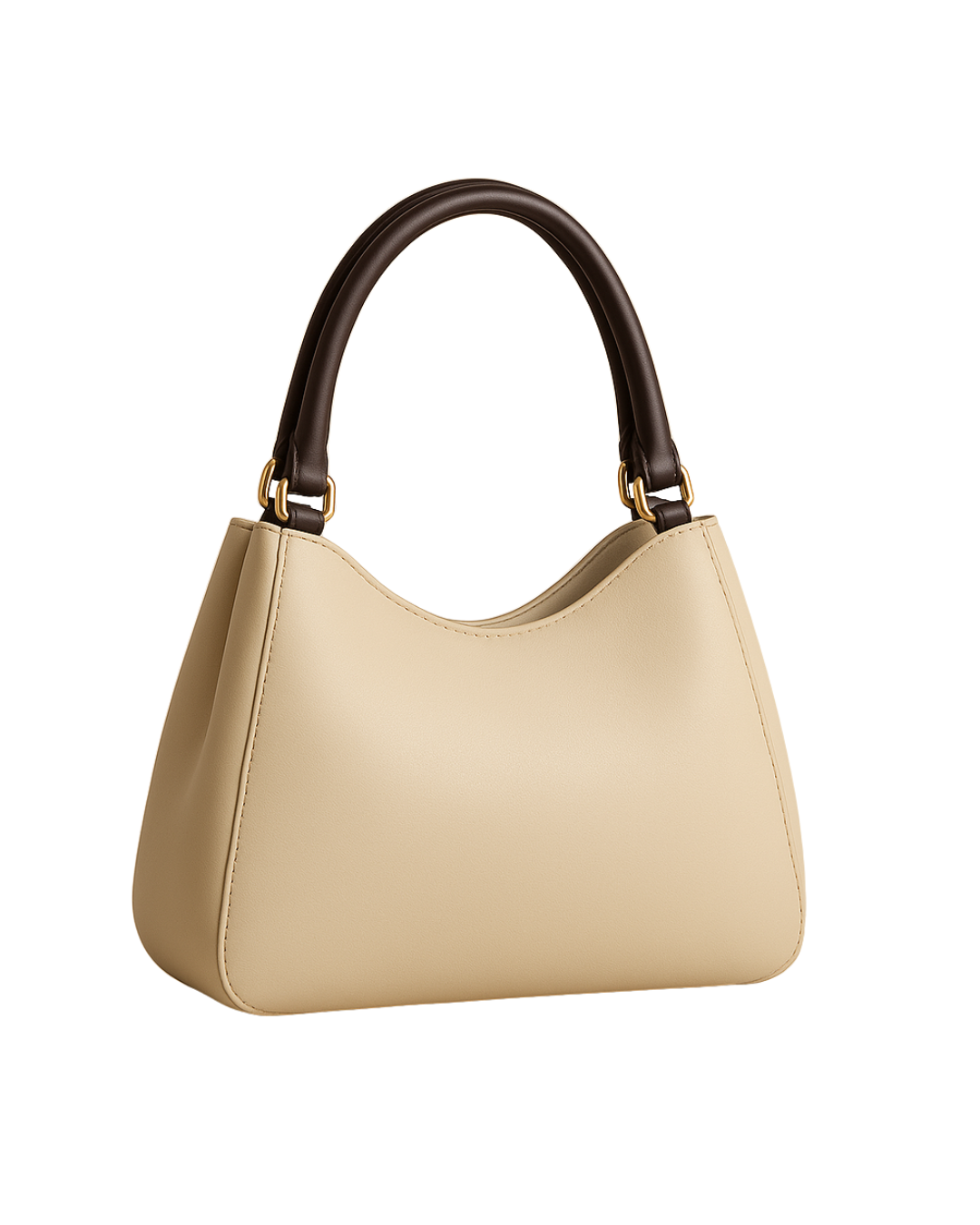 Luna Cream Crescent Shoulder Women Leather Bag