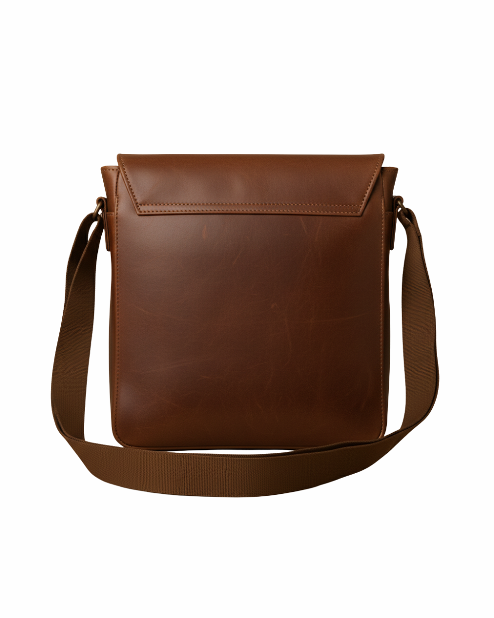 Vintage Cognac Leather Messenger Bag