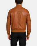 Men’s Leather MA-1 Bomber Jacket – Ryan Dynamo Tan