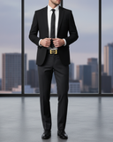 The Monarch Black Leather Belt