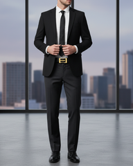 The Monarch Black Leather Belt