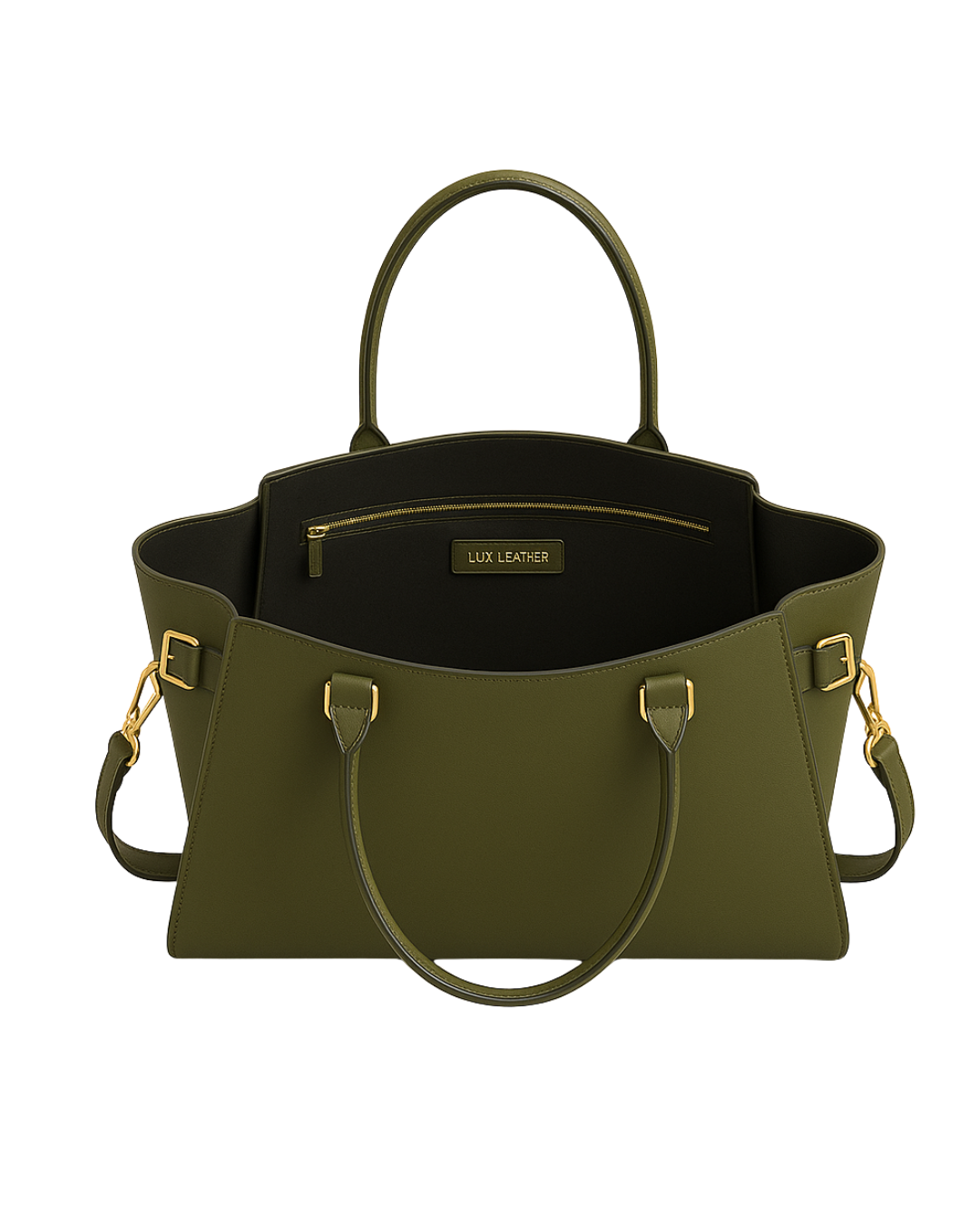 Olive Winged Tote Semi Matte Women Leather Bag