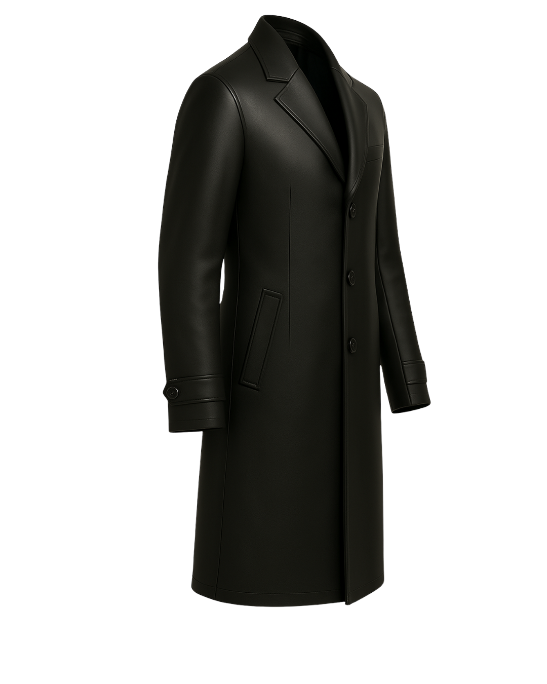 Noir Avenue Men’s Cowhide Quilted Leather Overcoat
