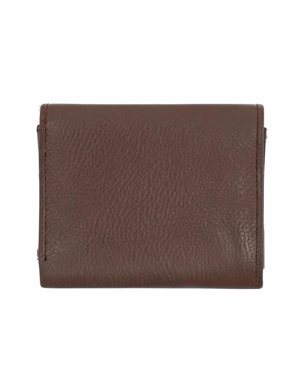 Classic Brown Pebbled Leather Women’s Wallet with Gold Accents