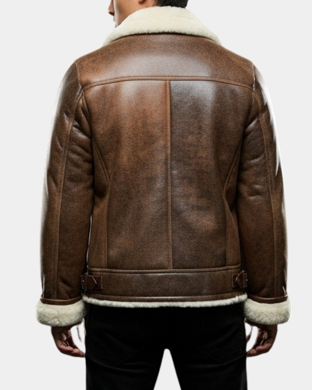 Men’s Aviator Sheepskin Pilot Jacket Blen Vintage Zenith Brown