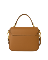 Tan Leather Bow Crossbody