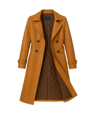 Crimson Sienna Heritage Trench – Women’s Tan Leather Coat