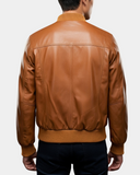 Men’s Leather MA-1 Bomber Jacket – Ryan Dynamo Tan – product view 2
