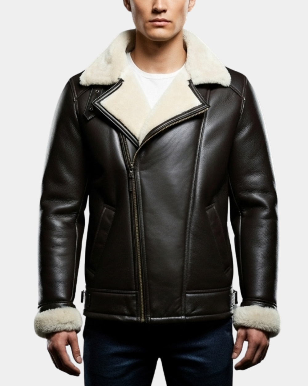 Men’s Aviator Sheepskin Pilot Jacket Zenith Brown