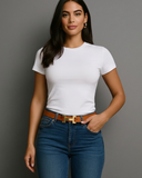 The Milan Women’s Leather Belt Tan – product view 2