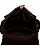 Executive Dark Walnut Leather Messenger Bag