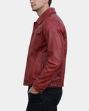 Men’s Leather Lee Rider Casual Jacket Terry – Infinite Burgundy – product view 3