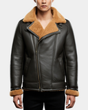 Men’s Aviator Sheepskin Pilot Bomber Jacket – Zenith Brown Ginger – product view 1