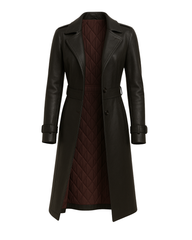 Midnight Sienna Double - Breasted Trench Coat