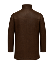 Chestnut Harbor Men’s Standing Collar Leather Car Coat