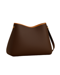 Chain Grace Hobo Matte Coffee Brown Leather Bag