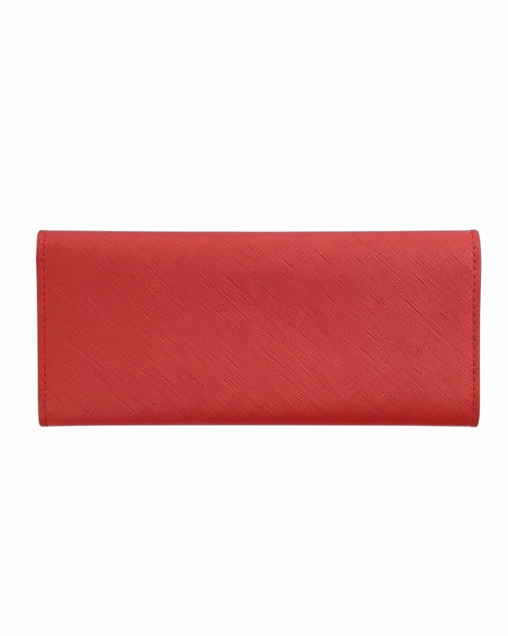 Radiant Red Saffiano Leather Long Wallet for Women