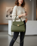 Olive Leather City Handbag – product view 2