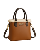 Winter Cloud Tote Caramel Fur Trimmed Leather Bag – product view 1