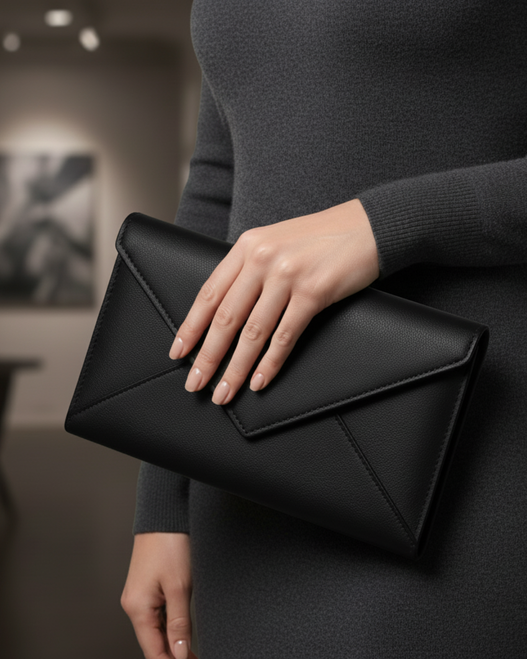 V-flap Ladies Leather Bag