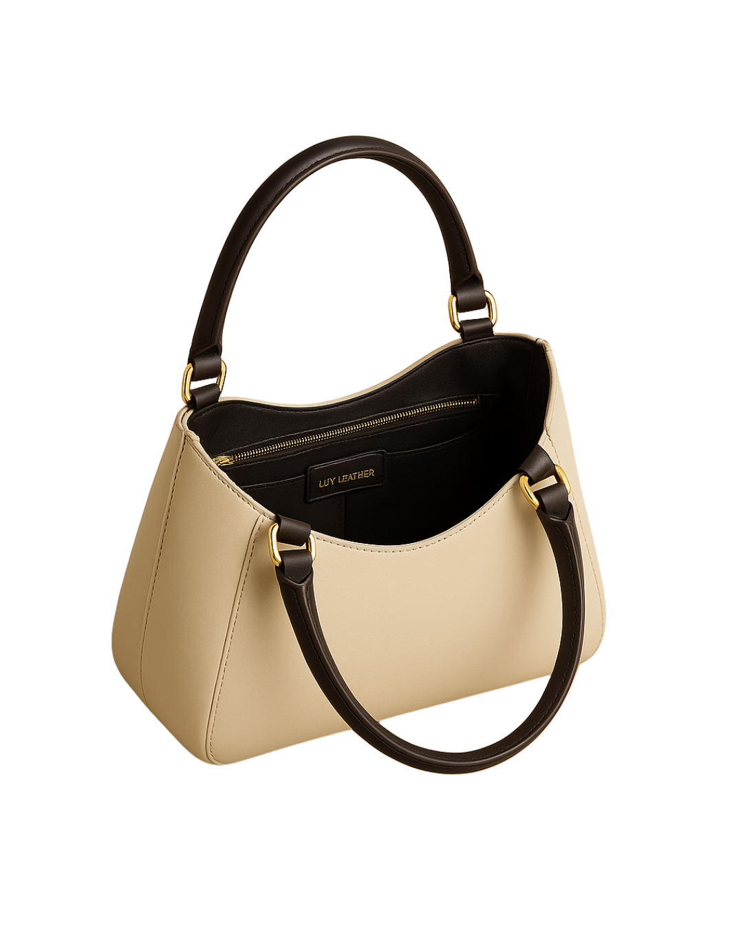 Luna Cream Crescent Shoulder Women Leather Bag