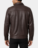 Men’s Bomber Leather Jacket Classic Style Jim – Zenith Brown Nappa