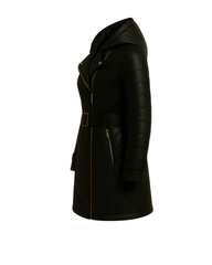 Noir Ember ¾ Leather Puffer Leather Coat Nova Black