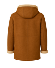 Saddlebrook Men’s Shearling Hooded Duffle Coat