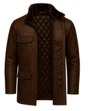Men’s Shearling Lined Leather Field Coat — product photograph 1