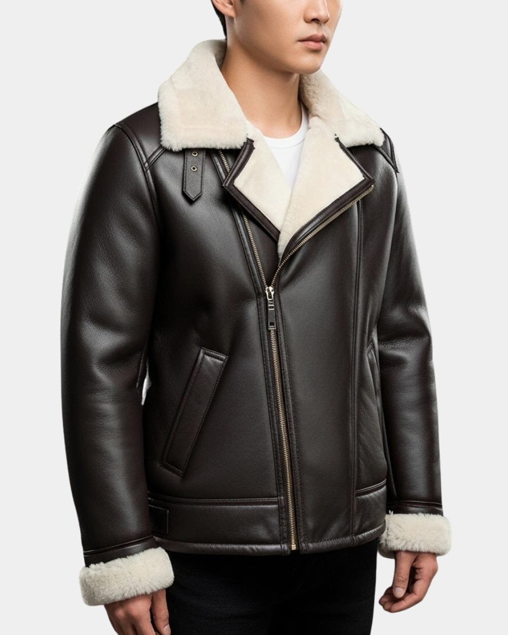 Men’s Aviator Sheepskin Pilot Jacket Zenith Brown