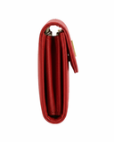 Elegant Red Saffiano Leather Wallet for Women