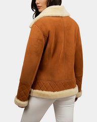 Women’s Merino Sheepskin Aviator Jacket in Dynamo Tan