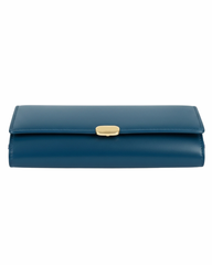 Sapphire Blue Leather Long Wallet for Women