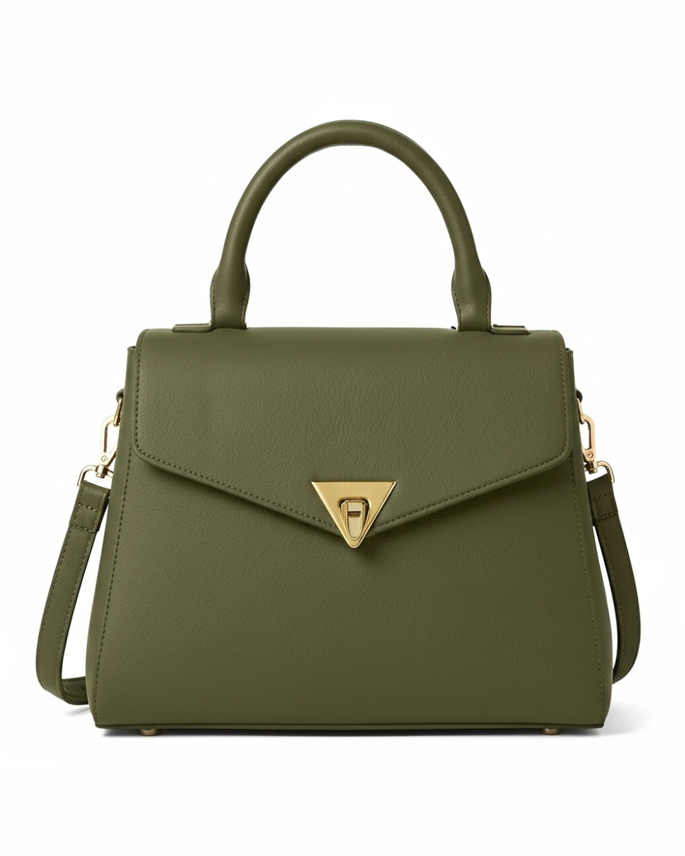 Olive Leather City Handbag